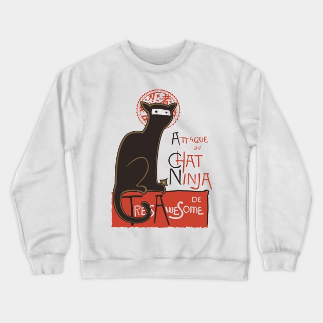 A French Ninja Cat! Crewneck Sweatshirt by thekylewalters